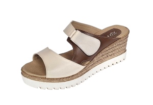 Oferta marimea 37 Papuci dama, de vara, din piele naturala cu platforme de 7cm, LPAPUCMBEJ - Img 5