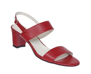 Oferta marimea 37 Sandale dama din piele naturala cu toc de 5cm Rosu LNA59ROSU - Img 6
