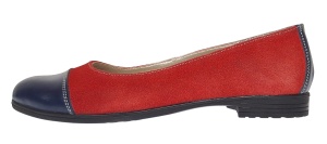 Oferta marimea 38 Balerini dama casual din piele naturala Rosu - Bleumarin LRUTBLR - Img 2