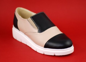 Oferta marimea 38 - Pantofi dama casual din piele naturala de culoare bej - LRUT4BN - Img 4