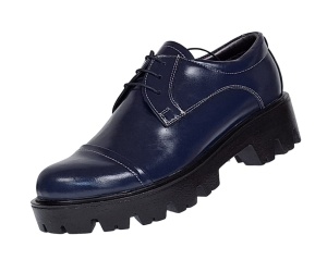 Oferta marimea 38 Pantofi dama casual din piele naturala platforme inalte Bleumarin - LP11BLM - Img 10
