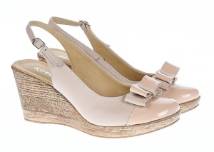 Oferta marimea 38 -Pantofi dama decupati din piele naturala bej cu platforma LS100BEJLACBOX - Img 4