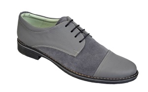OFERTA marimea 39, 41, Pantofi barbati casual din piele naturala, culoare Gri - L858GG - Img 8