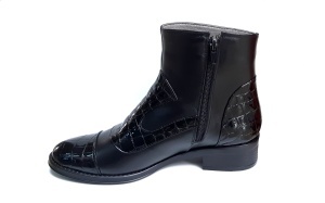 OFERTA marimea 39 - Ghete dama elegante negre din piele naturala croco si box - LNA322CRNP - Img 4