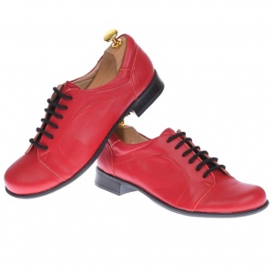 Oferta marimea 39 - Pantofi dama, model casual din piele naturala, rosii - LP53RED - Img 5