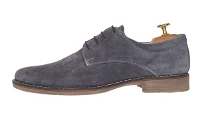 Oferta marimea 40 -Pantofi barbati casual din piele naturala intoarsa gri, LPAGRIVEL2 - Img 5