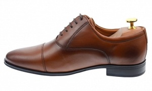 OFERTA MARIMEA 40 - Pantofi barbati eleganti, cu siret, din piele naturala maro coniac - 347CONIAC - Img 2