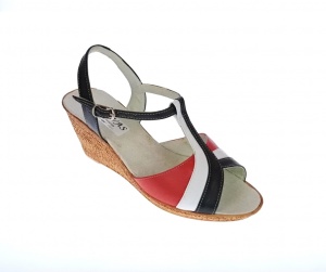 OFERTA MARIMEA 40 - Sandale dama din piele naturala cu platforme 7cm, Rosu, Alb, Negru, BOX,LS47RANBOX - Img 2