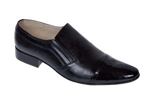 OFERTA! marimea 41, 43, 44 - Pantofi barbati, eleganti, din piele naturala cu varf Negru LAC LP61NLAC