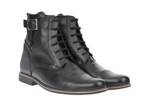 Oferta marimea 41 - Ghete barbati din piele naturala, imblanite Negru Oxford - LGBOND2NC - Img 2