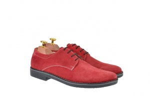 OFERTA marimea 41- Pantofi barbati casual din piele naturala intoarsa, culoare visiniu - LPAVELV - Img 2