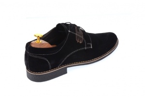 Oferta marimea 41 - Pantofi casual din piele naturala intoarsa de culoare neagra - LPANM - Img 3