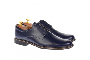 Oferta marimea 42 - Pantofi barbati, casual- eleganti, din piele naturala, bleumarin inchis, LP80BLM - Img 2