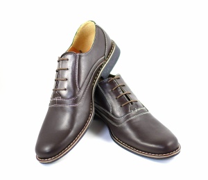 Oferta marimea 43 - Pantofi barbati eleganti din piele naturala, culoare maro - LP37M - Img 3