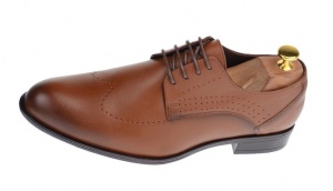 Oferta Pantofi barbati eleganti din piele naturala pe calapod lat, Maro SIR011M - Img 4
