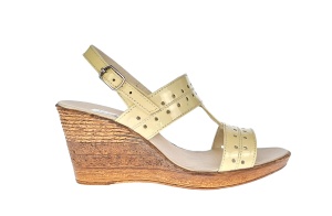 Oferta sandale dama din piele naturala lac, culoare bej, platforme de 8 cm - LS46BEJLAC - Img 2