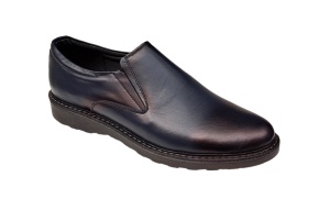 Pantofi barbati casual, cu elastic, piele naturala, Blue Navi, CORSAELBLM - Img 3