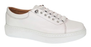Pantofi barbati casual din piele naturala Alb GK96A - Img 2