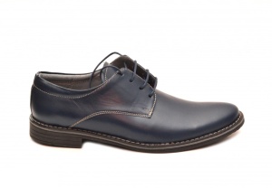 Pantofi barbati, casual din piele naturala bleumarin, 75BOND - Img 2