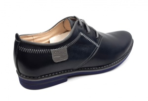 Pantofi barbati, casual din piele naturala bleumarin inchis - 501BOXGBL - Img 5