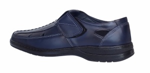 Pantofi barbati casual din piele naturala, calapod lat - Model GKR24 Bleumarin - Img 2