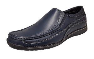 Pantofi barbati casual din piele naturala cu elastic Bleumarin, GKR82BLU - Img 5