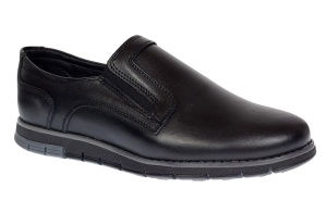 Pantofi barbati casual din piele naturala cu elastic negru SP2019EN - Img 6