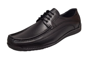 Pantofi barbati casual din piele naturala cu siret Negru GKR100N - Img 4