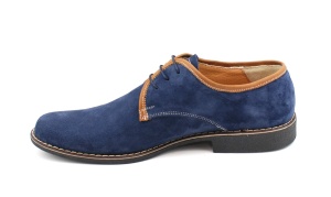 Pantofi barbati casual, din piele naturala, culoare bleumarin P34BLUE - Img 5