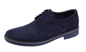 Pantofi barbati casual din piele naturala intoarsa Bleumarin - 855VELBLM - Img 4