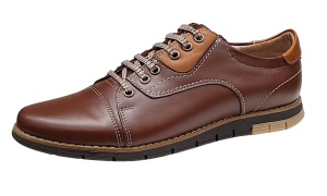 Pantofi barbati, casual din piele naturala, Maro, GKR67M - Img 6