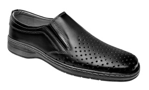 Pantofi barbati casual din piele naturala - Model perforat Negru 504N - Img 1