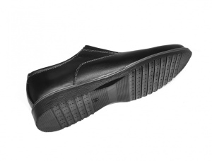 Pantofi barbati casual, din piele naturala, Negru cu elastic - CIUCALETI SHOES - TENBOXMARIOEN - Img 2