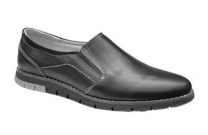 Pantofi barbati, casual din piele naturala, Negru, GKR81N