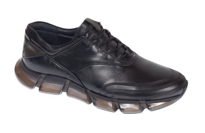 Pantofi barbati casual din piele naturala, negru, Zidan SIR121N
