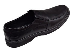 Pantofi barbati casual din piele naturala pe calapod lat Negru GKR1XN - Img 2