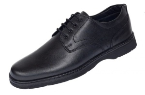 Pantofi barbati casual din piele naturala pe calapod lat Negru GKR5XN - Img 4