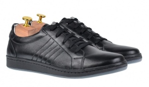 Pantofi barbati casual din piele naturala Tim Negru