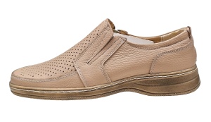 Pantofi barbati casual, perforati, din piele naturala, Bej, GKR45BEJ - Img 2