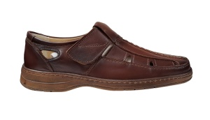 Pantofi barbati casual, perforati, din piele naturala, Maro - RSY502M - Img 2