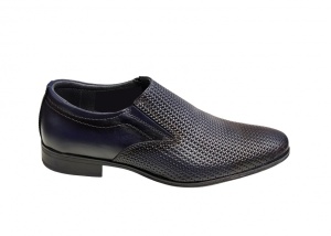Pantofi barbati eleganti, din piele naturala, Bleumarin, cu elastic, CIUCALETI SHOES - Img 2