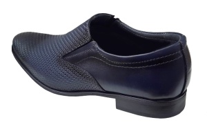 Pantofi barbati eleganti, din piele naturala, Bleumarin, cu elastic 891BLM - Img 4