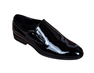 Pantofi barbati, eleganti, din piele naturala, fara siret, Negru LAC SIR073NEL - Img 5