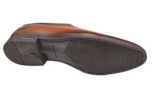 Pantofi barbati eleganti din piele naturala maro coniac GKR71M - Img 3