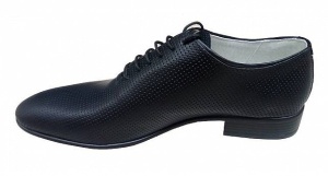 Pantofi barbati eleganti din piele naturala matritata negru GKR35NP - Img 4