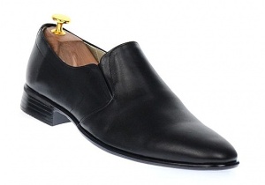 Pantofi barbati eleganti din piele naturala - Model Negru fara siret NIC142NEL - Img 4