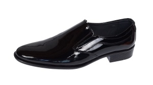 Pantofi barbati eleganti din piele naturala Negru Lac - Model fara siret Mateo - Img 5