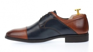 Pantofi barbati eleganti din piele naturala Sir 104 Maro - Bleumarin - Img 3