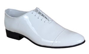 Pantofi barbati eleganti pentru ceremonii din piele naturala lac, alb MOD1ALAC - Img 7
