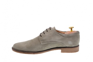 Pantofi barbati gri, casual - eleganti din piele naturala intoarsa - CARLO - Img 2